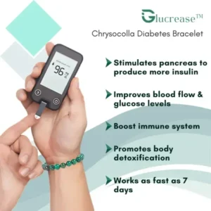 Glucrease™ Chrysocolla Diabetes Bracelet